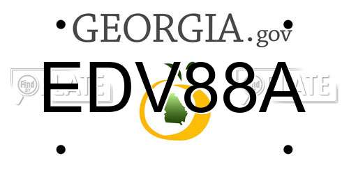 EDV88A Georgia License Plate