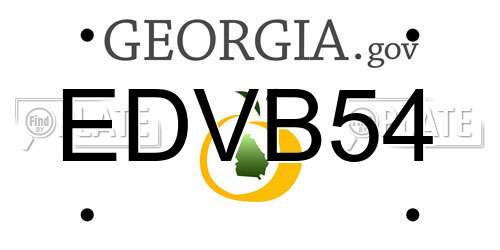 EDVB54 Georgia License Plate