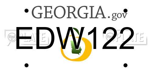 EDW122 Georgia License Plate