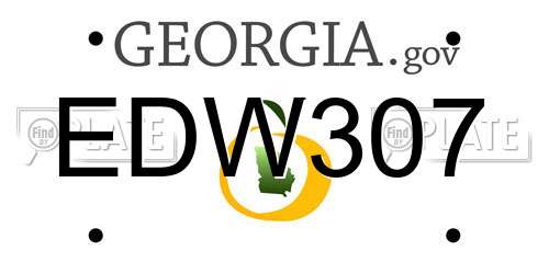 EDW307 Georgia License Plate