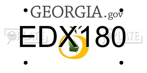 EDX180 Georgia License Plate