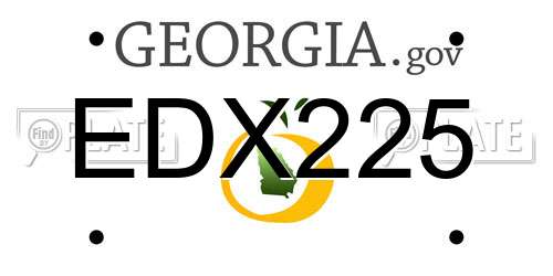 EDX225 Georgia License Plate