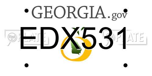 EDX531 Georgia License Plate