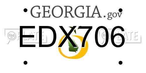 EDX706 Georgia License Plate