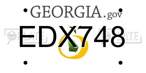 EDX748 Georgia License Plate