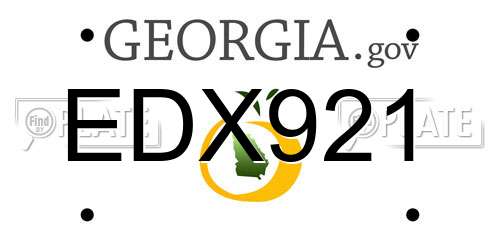 EDX921 Georgia License Plate
