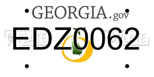 EDZ0062 Georgia License Plate