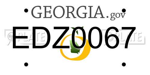 EDZ0067 Georgia License Plate