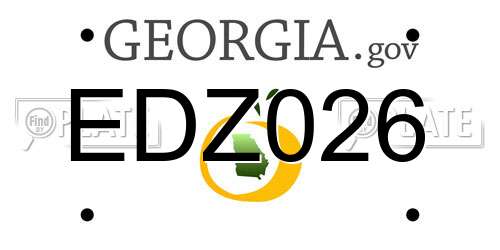 EDZ026 Georgia License Plate