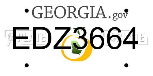 EDZ3664 Georgia License Plate