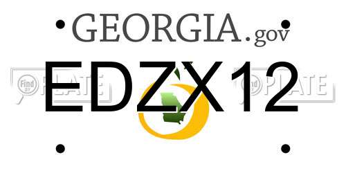 EDZX12 Georgia License Plate