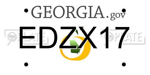 EDZX17 Georgia License Plate
