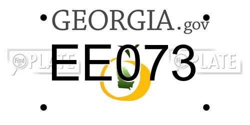 EE073 Georgia License Plate