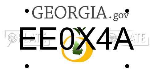 EE0X4A Georgia License Plate