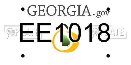 EE1018 Georgia License Plate