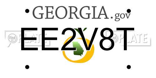 EE2V8T Georgia License Plate