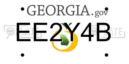 EE2Y4B Georgia License Plate