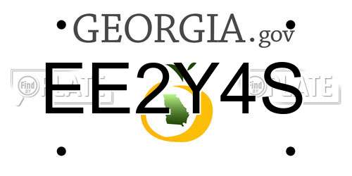 EE2Y4S Georgia License Plate