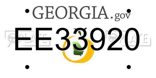EE33920 Georgia License Plate