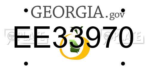 EE33970 Georgia License Plate