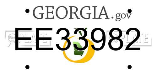 EE33982 Georgia License Plate
