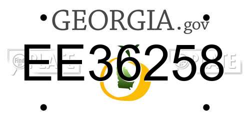 EE36258 Georgia License Plate