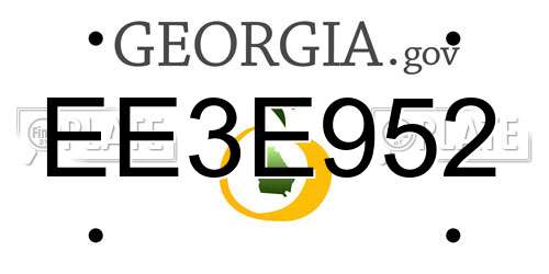EE3E952 Georgia License Plate
