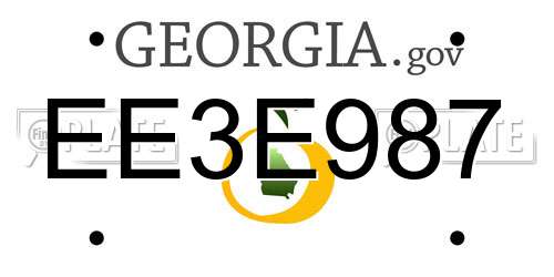 EE3E987 Georgia License Plate