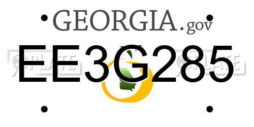 EE3G285 Georgia License Plate