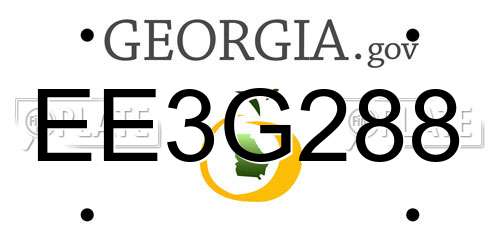 EE3G288 Georgia License Plate
