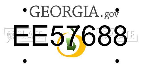 EE57688 Georgia License Plate