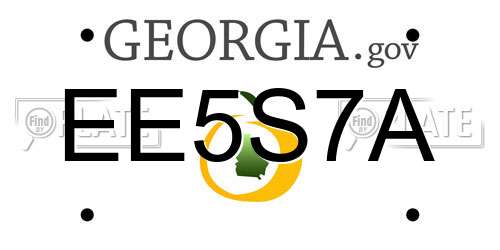 EE5S7A Georgia License Plate