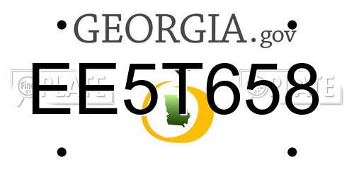 EE5T658 Georgia License Plate