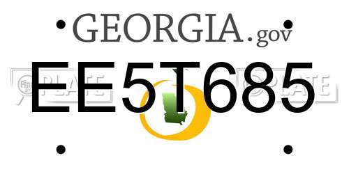 EE5T685 Georgia License Plate