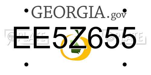 EE5Z655 Georgia License Plate