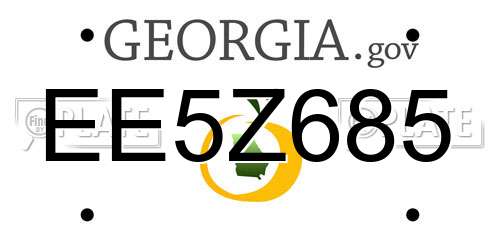 EE5Z685 Georgia License Plate