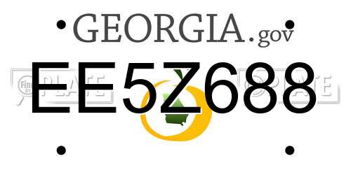 EE5Z688 Georgia License Plate