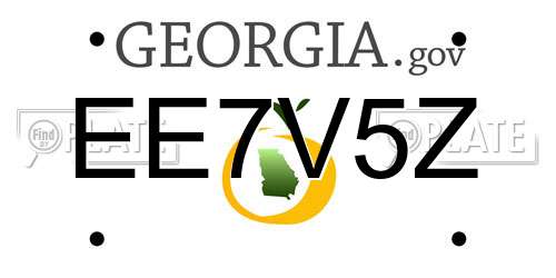 EE7V5Z Georgia License Plate