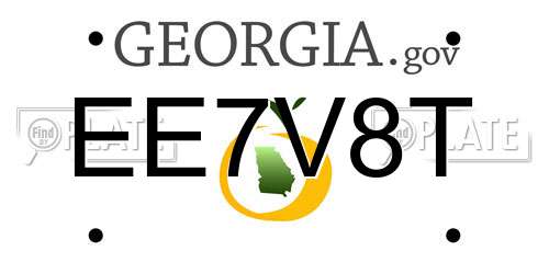 EE7V8T Georgia License Plate