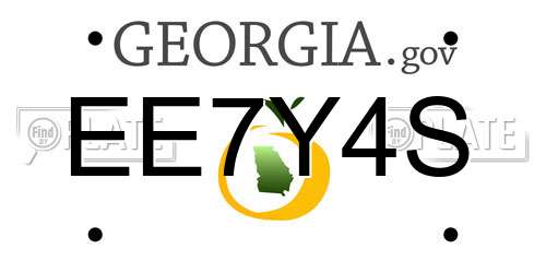 EE7Y4S Georgia License Plate