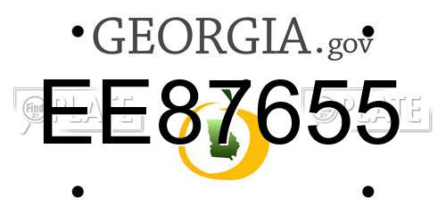 EE87655 Georgia License Plate