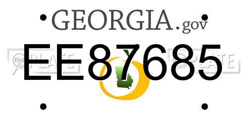 EE87685 Georgia License Plate