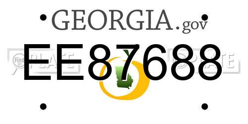 EE87688 Georgia License Plate