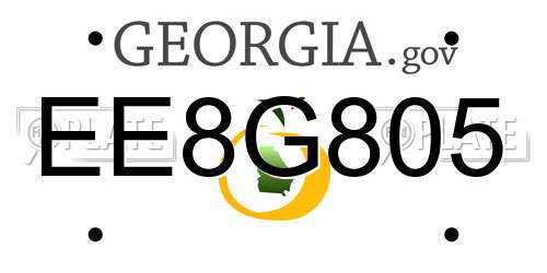 EE8G805 Georgia License Plate