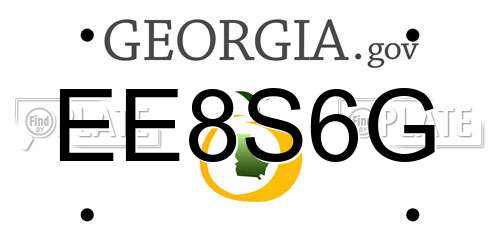 EE8S6G Georgia License Plate