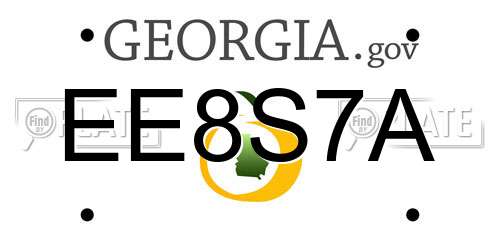 EE8S7A Georgia License Plate