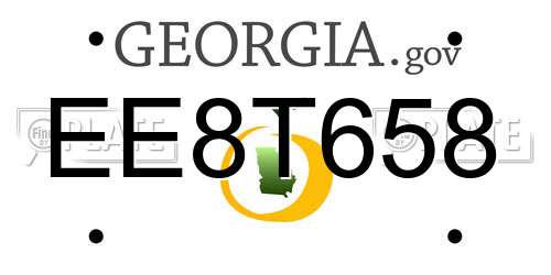 EE8T658 Georgia License Plate