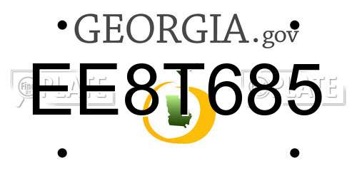 EE8T685 Georgia License Plate