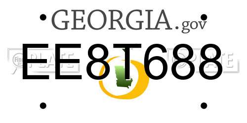 EE8T688 Georgia License Plate