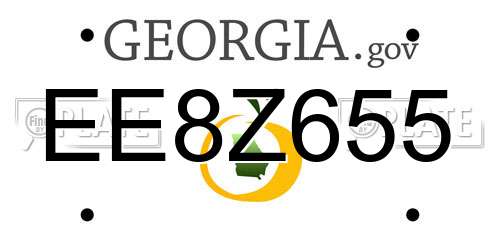 EE8Z655 Georgia License Plate